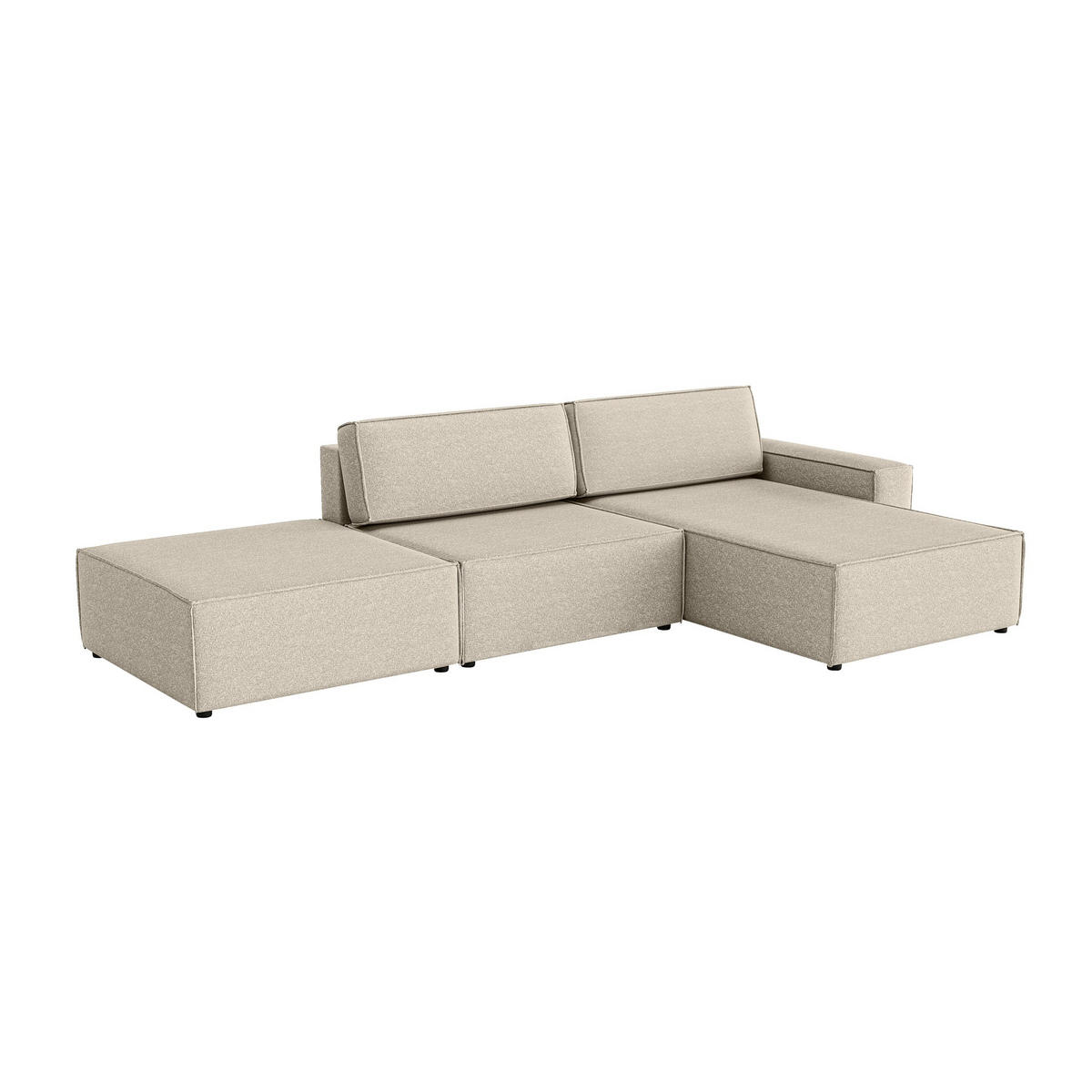 ECKSOFA Lummo Re mit Schlaffunktion, Beige - Beige, Textil (323/185cm) - Fedve