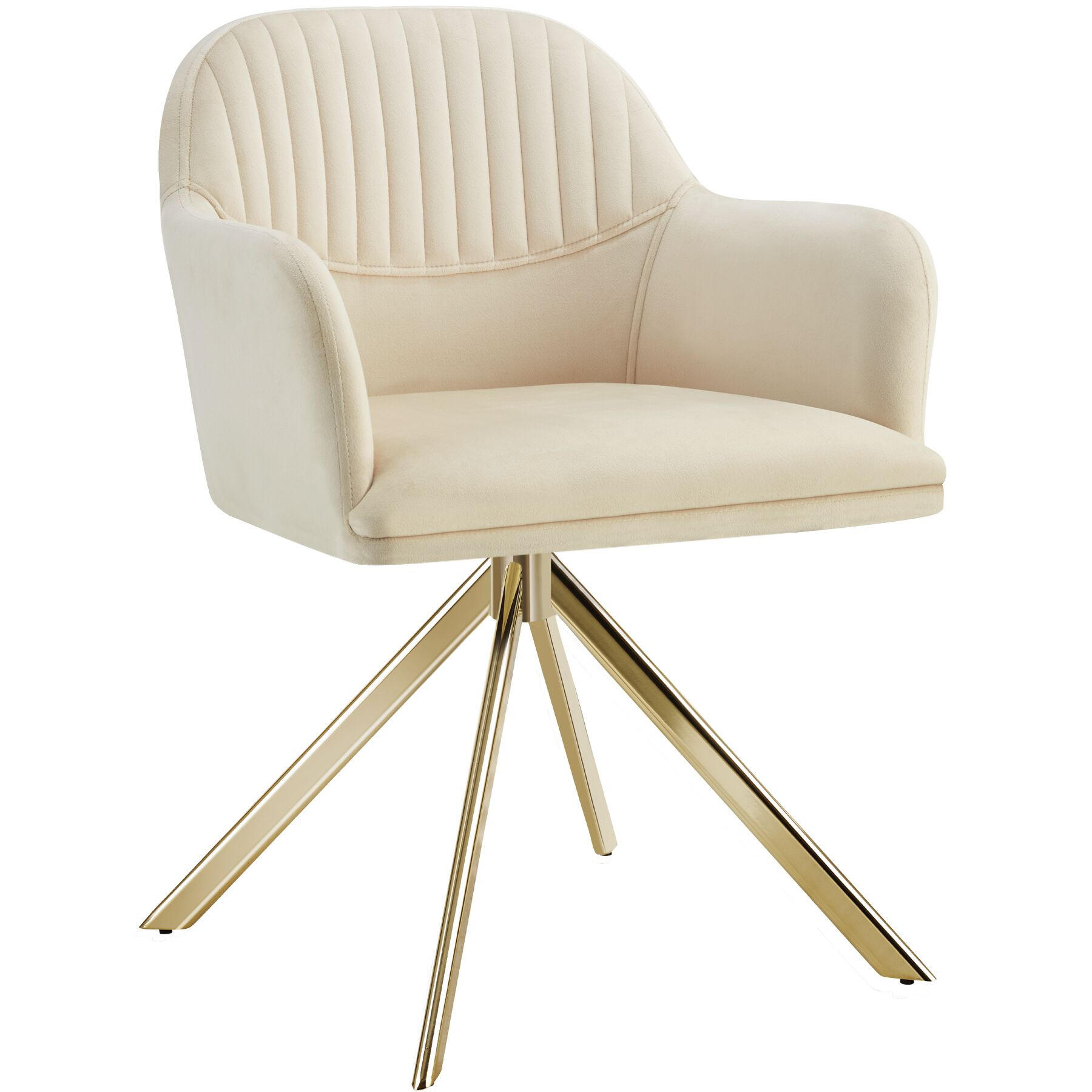 DREHSTUHL Lona 56 x 59 x 81 cm créme/gold - Goldfarben/Creme, Textil (56/81/59cm) - tectake
