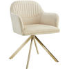 DREHSTUHL Lona 56 x 59 x 81 cm créme/gold - Goldfarben/Creme, Textil (56/81/59cm) - tectake