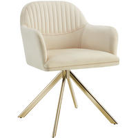 DREHSTUHL Lona 56 x 59 x 81 cm créme/gold - Goldfarben/Creme, Textil (56/81/59cm) - tectake