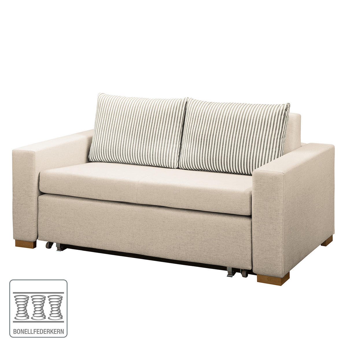 SCHLAFSOFA - Hellbraun/Kaschmir, Textil (153/90/90cm) - home24