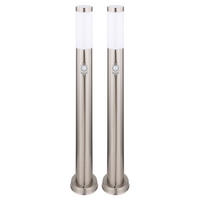 WEGELEUCHTE Anthrazit Edelstahl Bewegungsmelder 2er Set - Anthrazit, Metall (7.6/11/80cm) - Globo Lighting