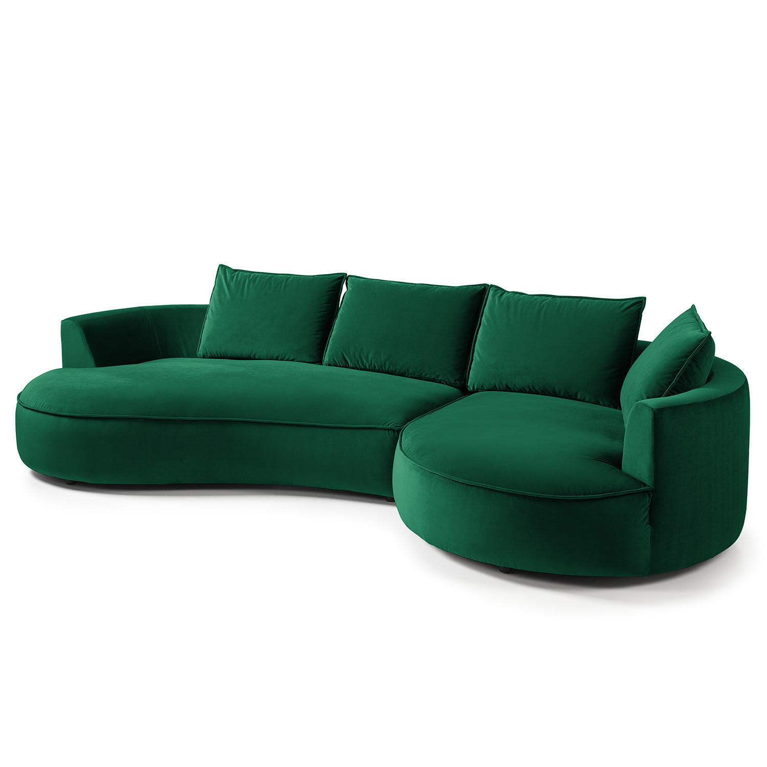 BIGSOFA - Dunkelgrün, Naturmaterialien/Kunststoff (322/82/154cm) - home24