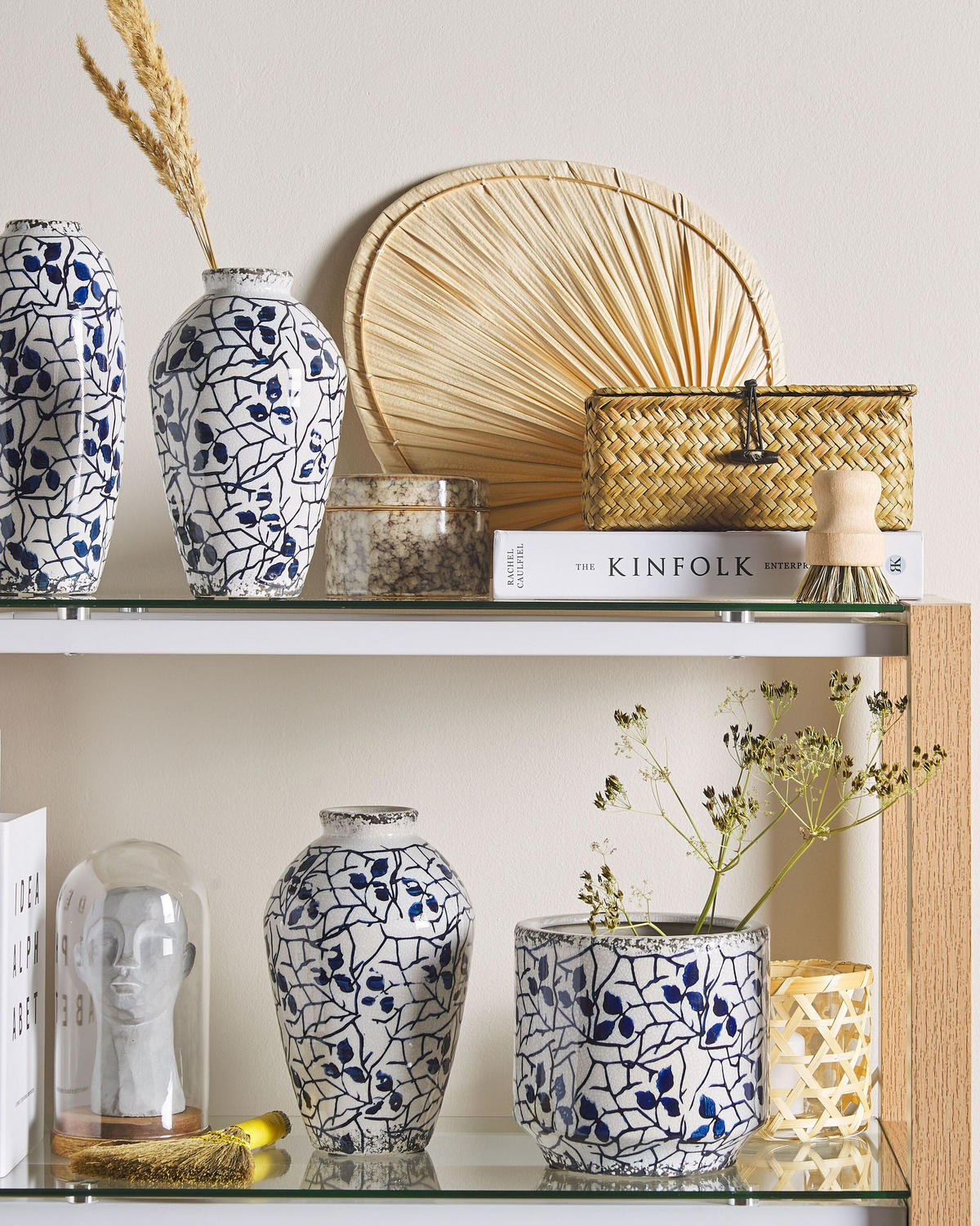 BLUMENVASE Steinzeug weiß Myos - Weiß, Keramik (15cm) - Beliani