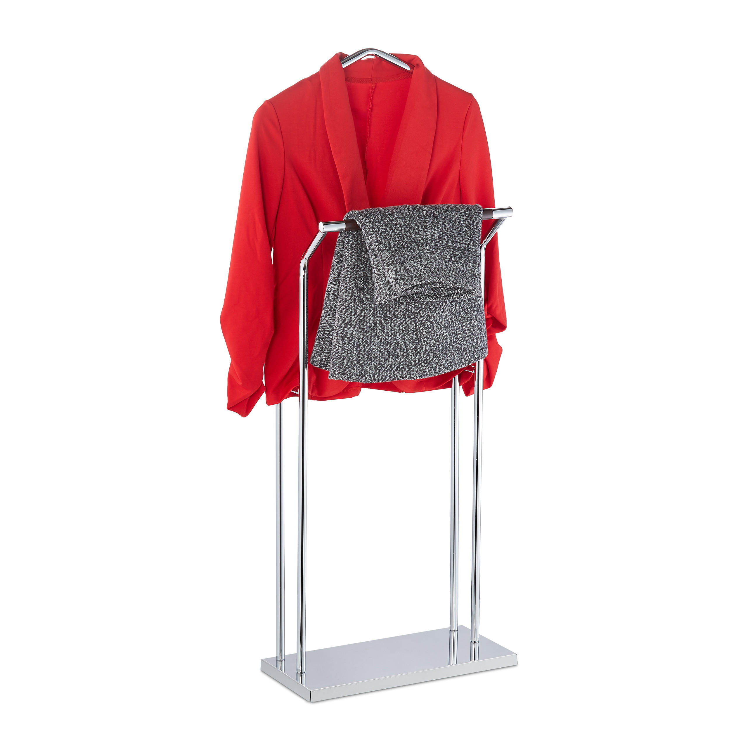 HERRENDIENER - Silberfarben, Holz/Metall (46/110/19cm) - Relaxdays