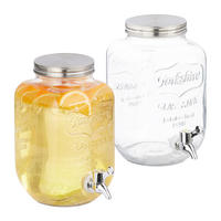 2XDÁVKOVAČ nápojov - priehľadné, kov/plast (4L) - Relaxdays