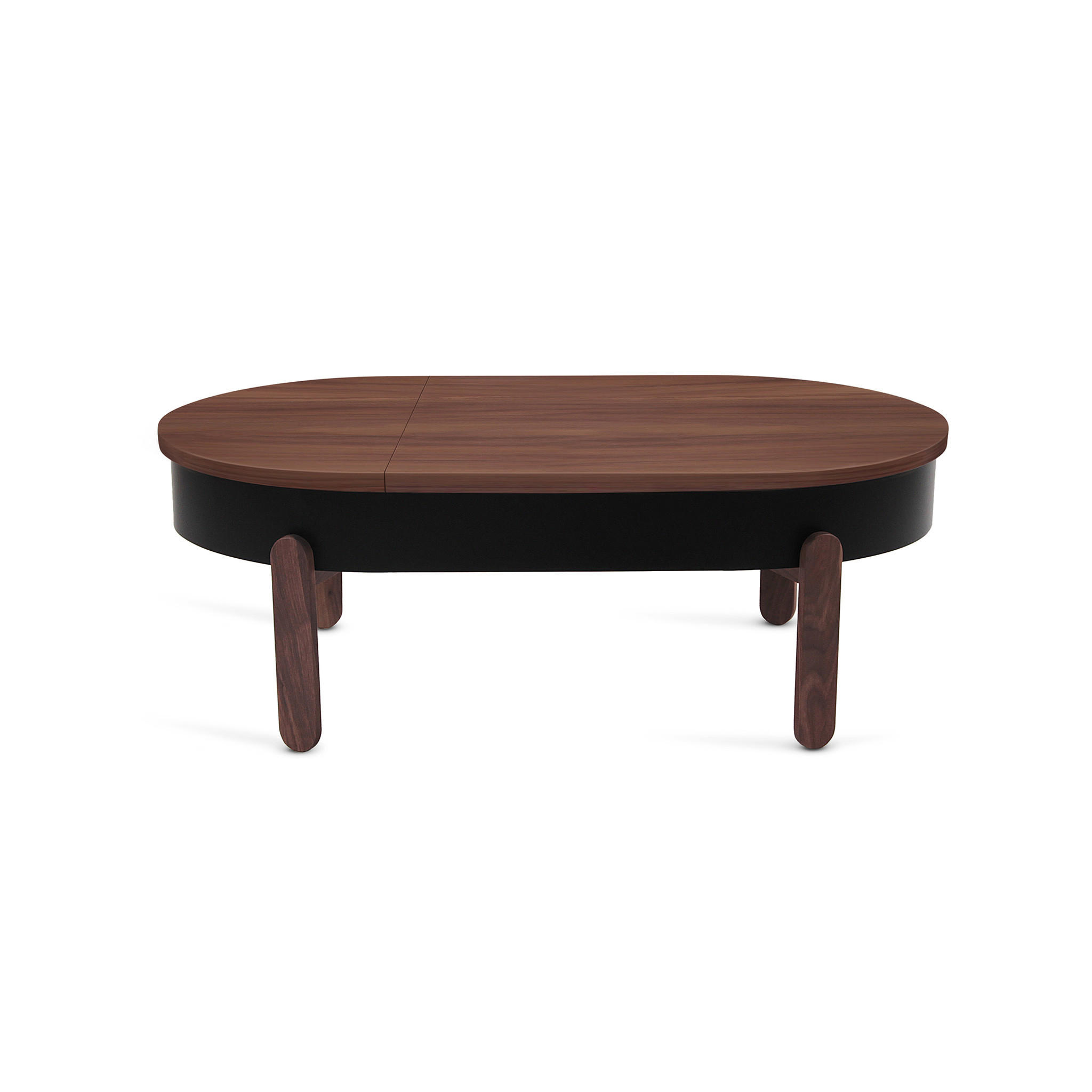 COUCHTISCH Batea L - Walnussfarben/Schwarz, Holz (60/100/35cm) - Woodendot