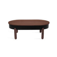 COUCHTISCH Batea L - Walnussfarben/Schwarz, Holz (60/100/35cm) - Woodendot