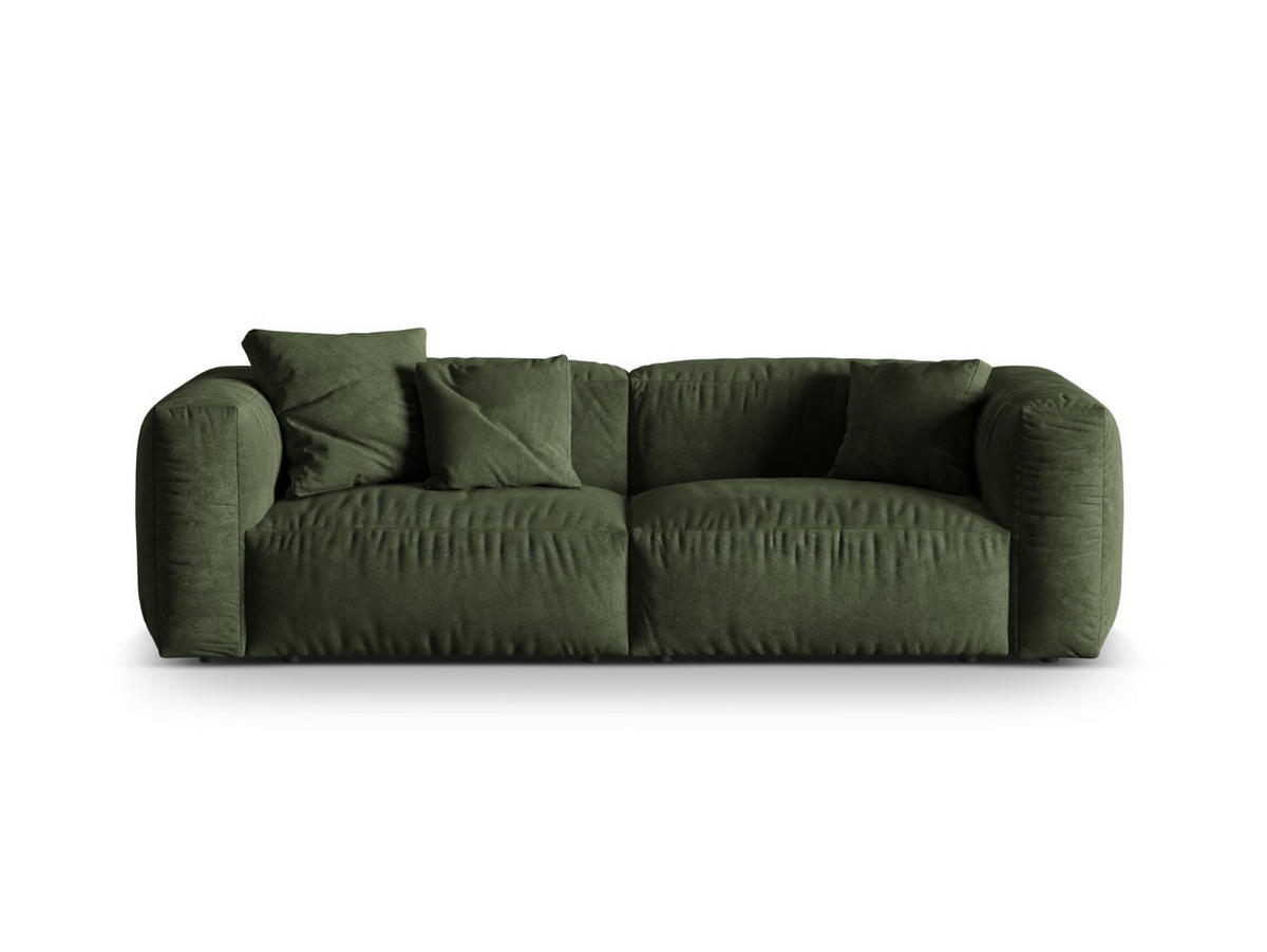 SOFA modular Martina aus Samt grün 3 Sitzplätze - Grün, Textil (240/75/106cm) - Micadoni