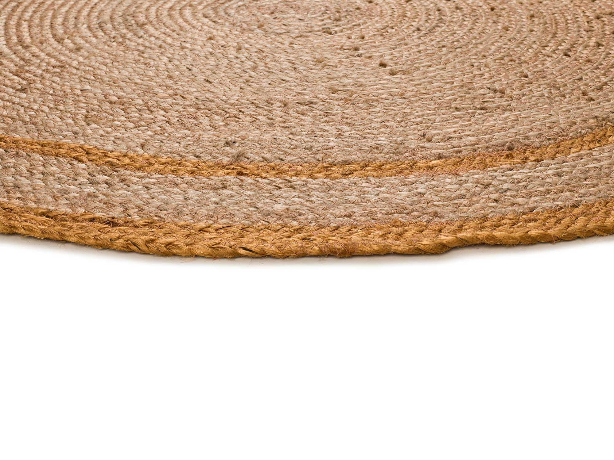HANDWEBTEPPICH Senf Mahon 120/120 cm - Dunkelgelb/Naturfarben, Naturmaterialien/Naturmaterialen (120/120cm) - Atticgo
