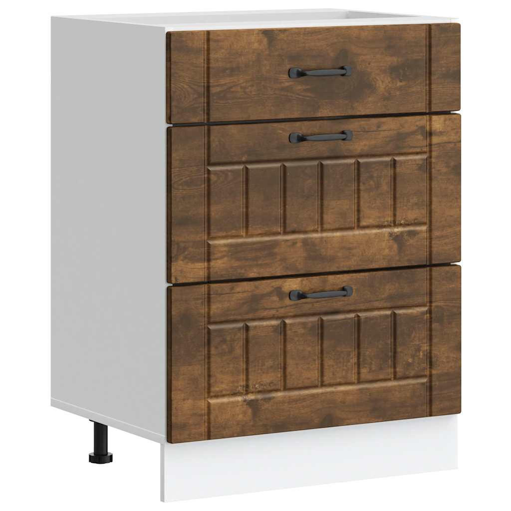 KÜCHENUNTERSCHRANK Maro Räuchereiche 60x46x81,5 cm - Eiche San Remo, Holz (60/81.5/46cm) - DELUKE