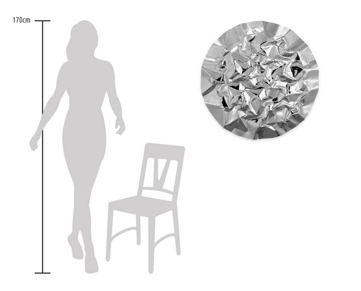 WANDDEKO Silber 80/80 cm - Silberfarben, Metall (3.6/80/7cm) - KUNSTLOFT