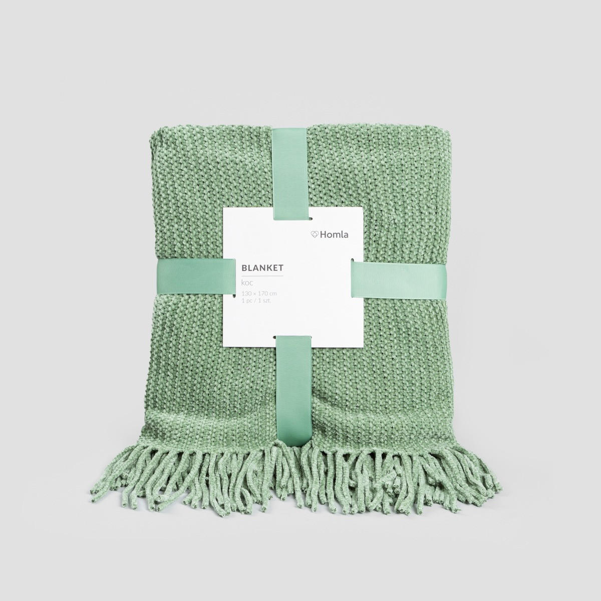 DECKE Chenille Pistazien 130/170 cm - Grün, Textil (130/170cm) - Homla