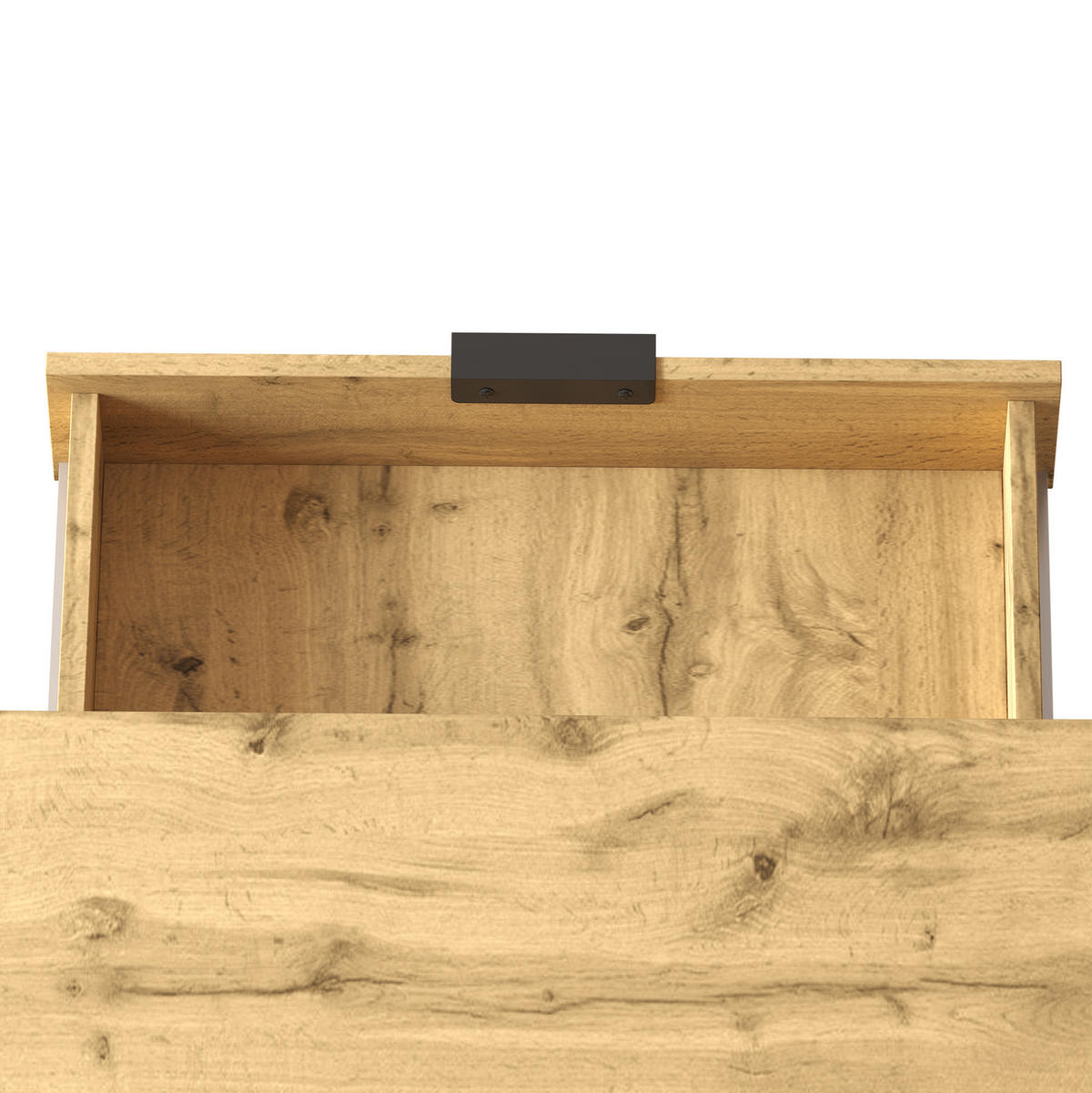 COUCHTISCH aus Spanplatte 100x50x40 cm in Natur mit Schublade & 3 Fächern - Naturfarben, Holzwerkstoff (100/50/40cm) - Modfu