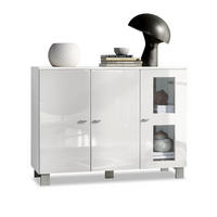 SIDEBOARD Denjo Tür in Weiß Hochglanz - Weiß Hochglanz, Holzwerkstoff (107/81/35cm) - Vladon