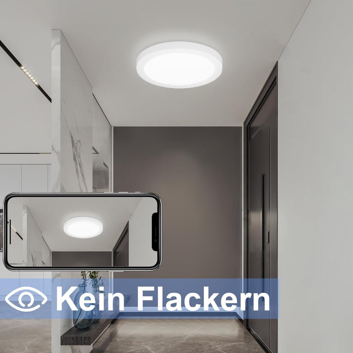 LED-DECKENLEUCHTE Miraj 23/3/23 cm （2er-set） - Weiß, Kunststoff (23/23/3cm) - ZMH