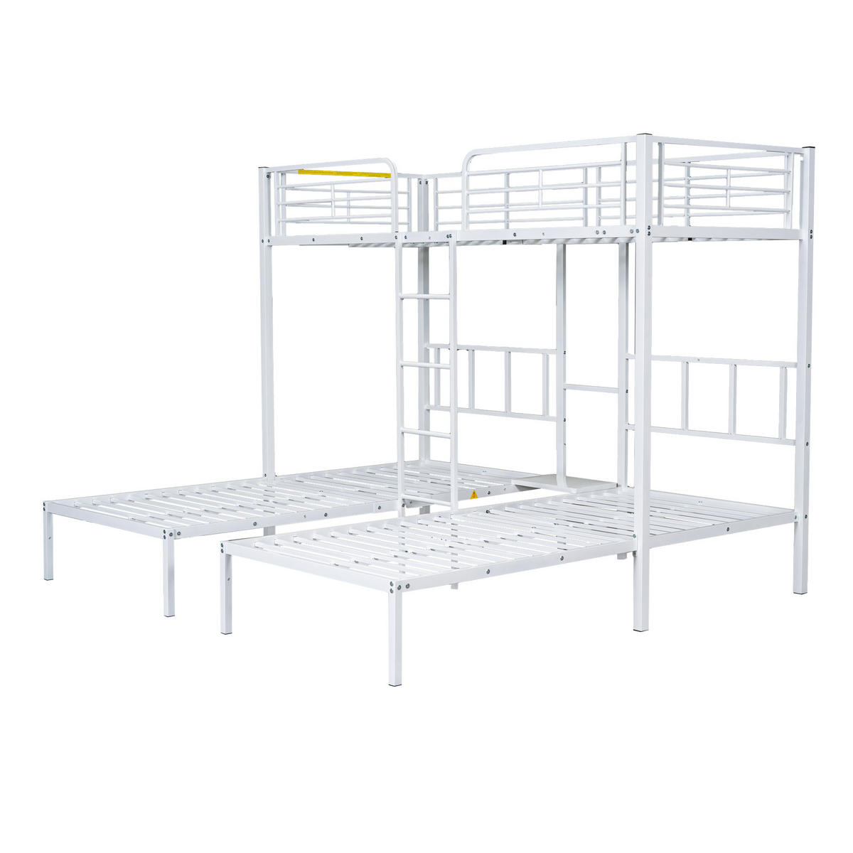 ETAGENBETT 90/200 cm Weiß mit Leiter und Schreibtisch - Weiß, Metall (90/200cm) - Oxeza