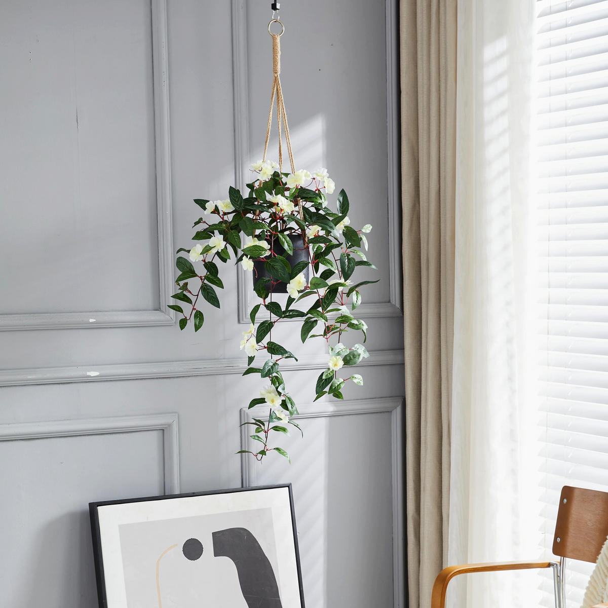KUNSTPFLANZE Künstlicher Hänge-Jasmin – Florina 80 cm - Grün, Kunststoff (80cm) - aplanta