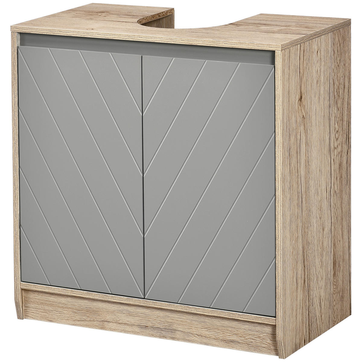 BADEZIMMER Unterschrank für Waschbecken 60/30/59,8 cm hellgraue - Grau, Kunststoff (60/59.8/30cm)