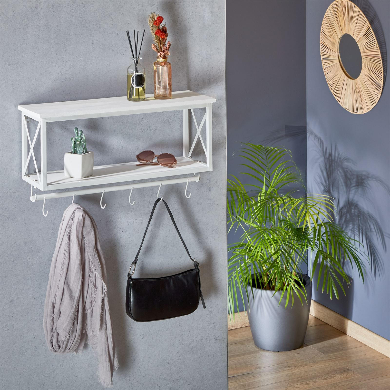 WANDGARDEROBE ARMANDO - Weiß, Metall (62/35/20cm) - CARO-Möbel