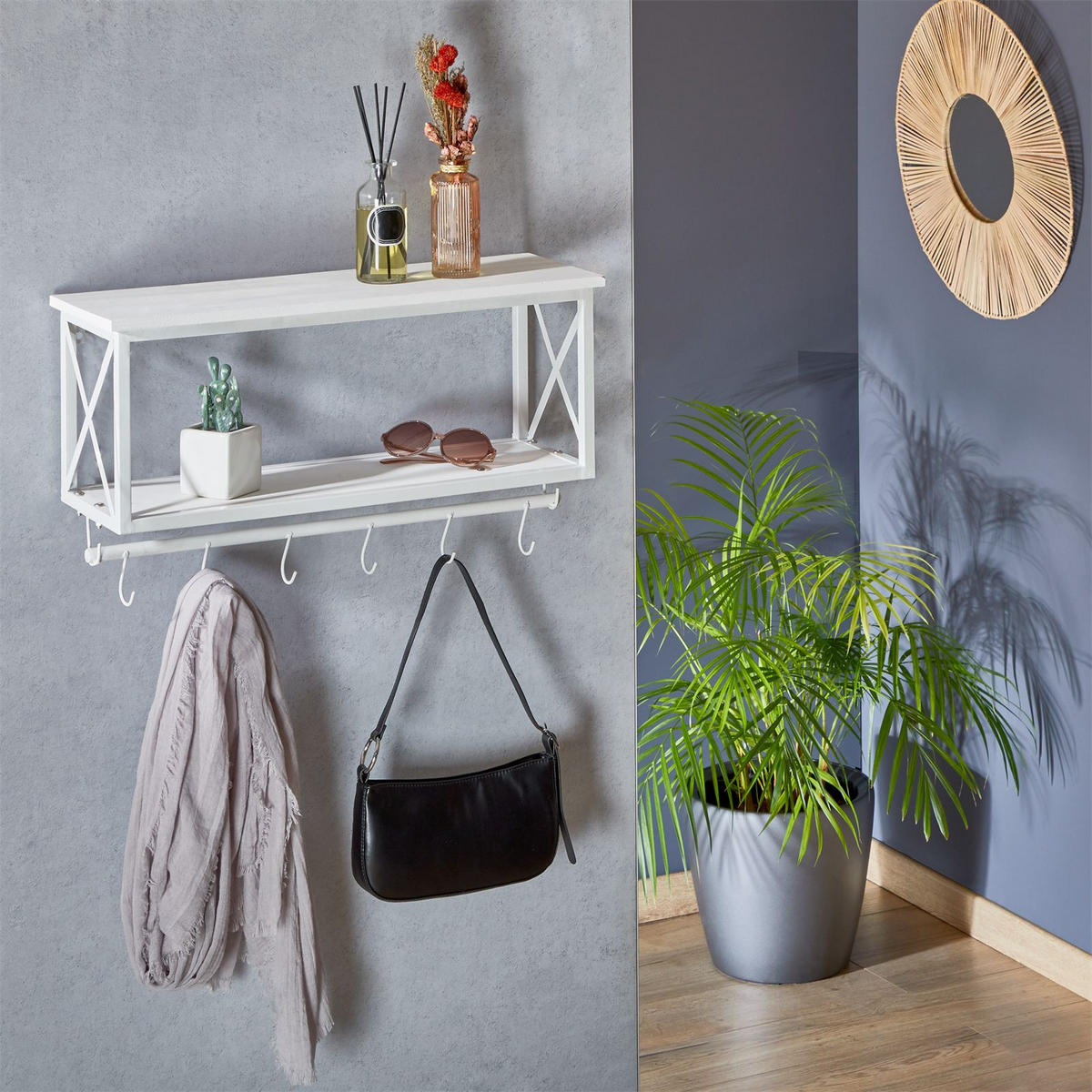 WANDGARDEROBE ARMANDO - Weiß, Metall (62/35/20cm) - CARO-Möbel