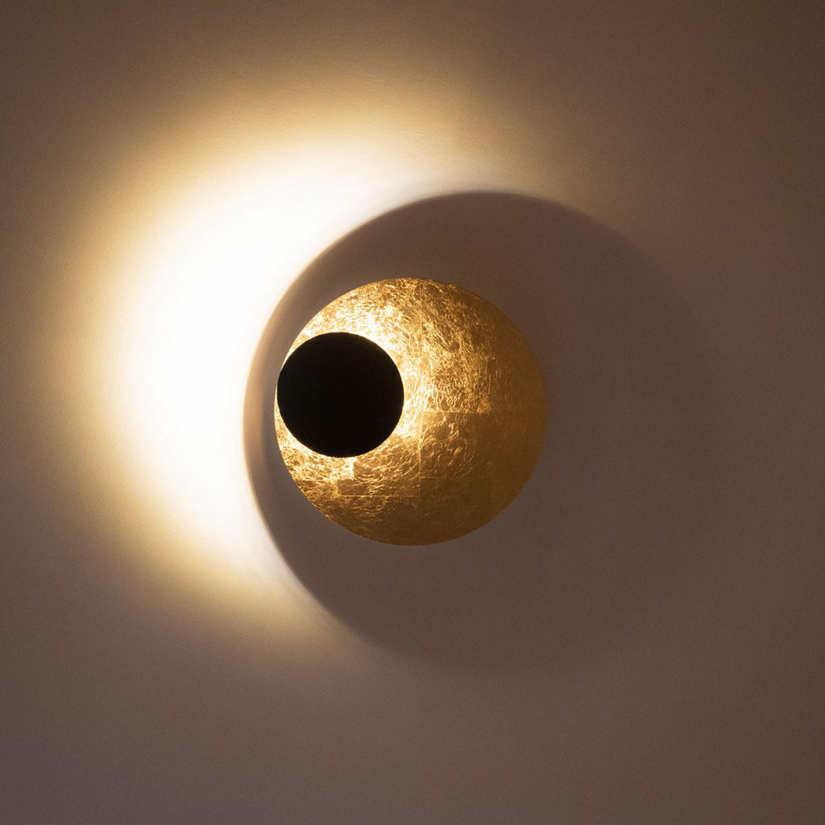 LED-WAND-/DECKENLAMPE Plate Blattgold Ø 30cm - Goldfarben, Metall (30/30/10cm) - s.luce