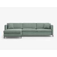ECKSOFA ausklappbar links mit Container Gloria aus strukturiertem Stoff minze 5 Sitzplätze - Mintgrün, Textil (170/280cm) - Micadoni