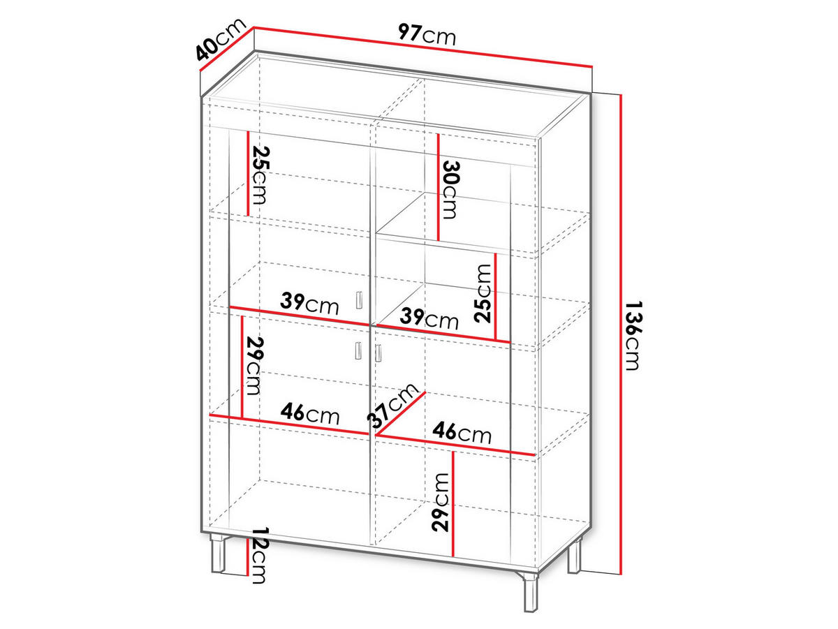 HIGHBOARD Mossa 3D MO05 - Schwarz/Weiß, Holzwerkstoff/Kunststoff (97/136/40cm) - MIRJAN24