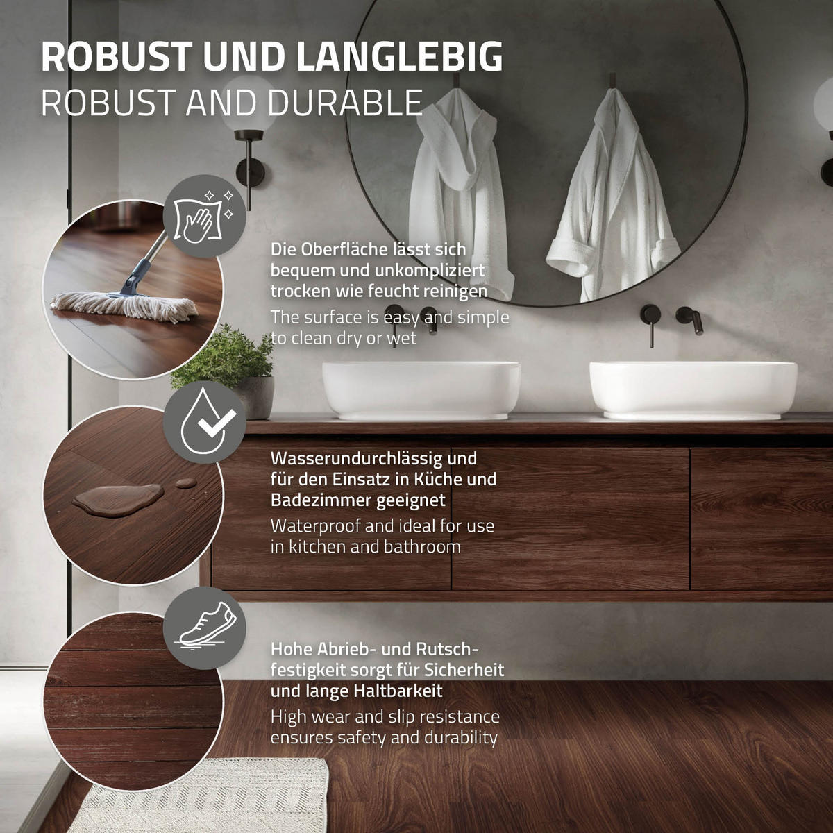 VINYLBODEN selbstklebend 4,46m²/32 Dielen Rot-Braun Nuss - Dunkelbraun, Kunststoff (91.5/15.3/0.2cm) - ML-DESIGN