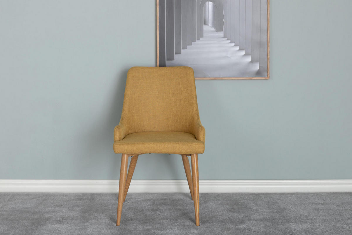 ESSZIMMERSTUHL PLAZA Gelb 49x58x86 cm - Gelb, Textil (49/86/58cm) - FURNLUX