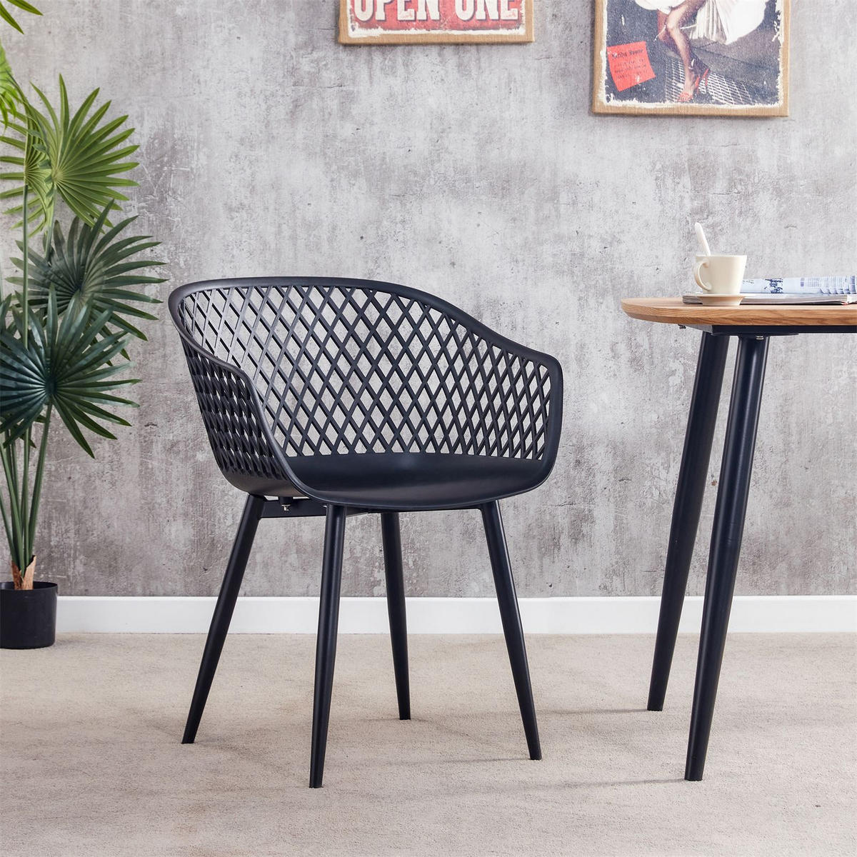 ESSZIMMERSTÜHLE MADEIRA 4ER-SET - Schwarz, Textil (61/80/57cm) - IDIMEX