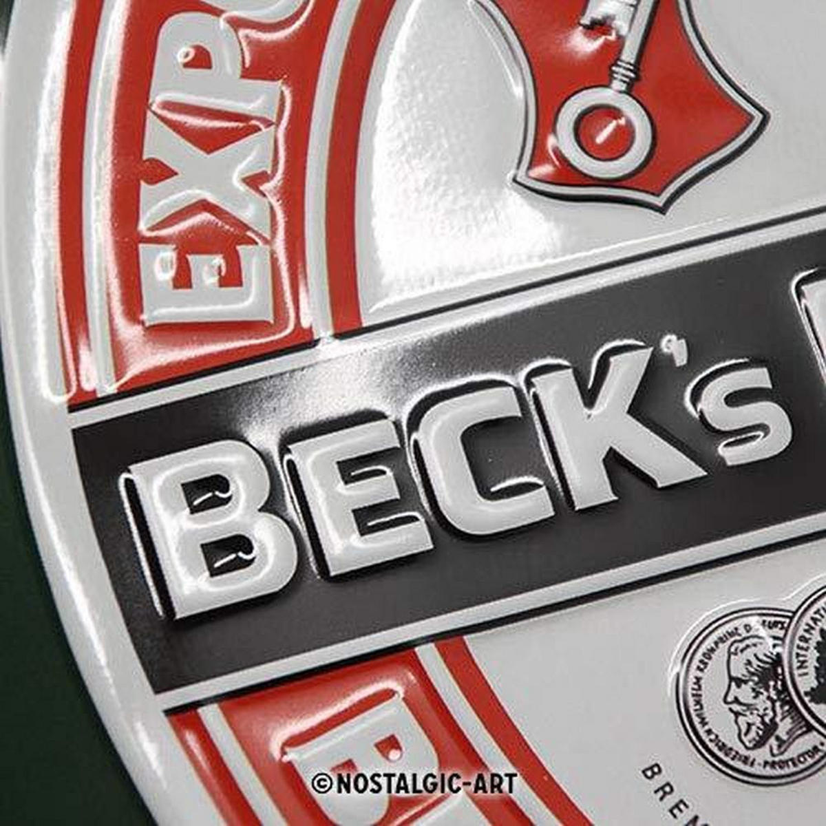 BLECHSCHILD 20/30 cm Beck's Beck's Served Here - Multicolor, Metall (20/30/0.2cm) - Nostalgic-Art