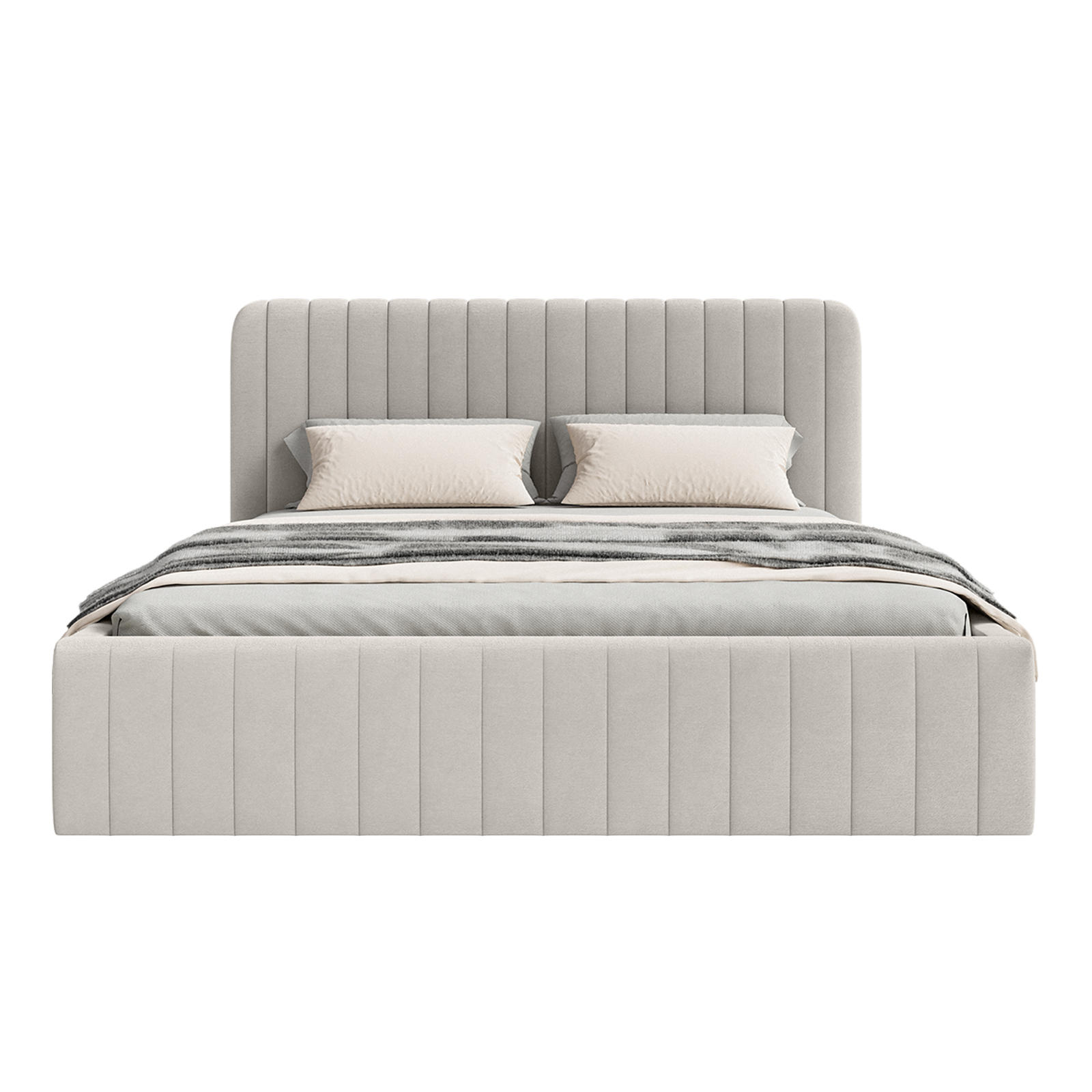 POLSTERBETT Orasi 180x200 cm, Hellgrau - Hellgrau, Textil (200/180cm) - Fedve