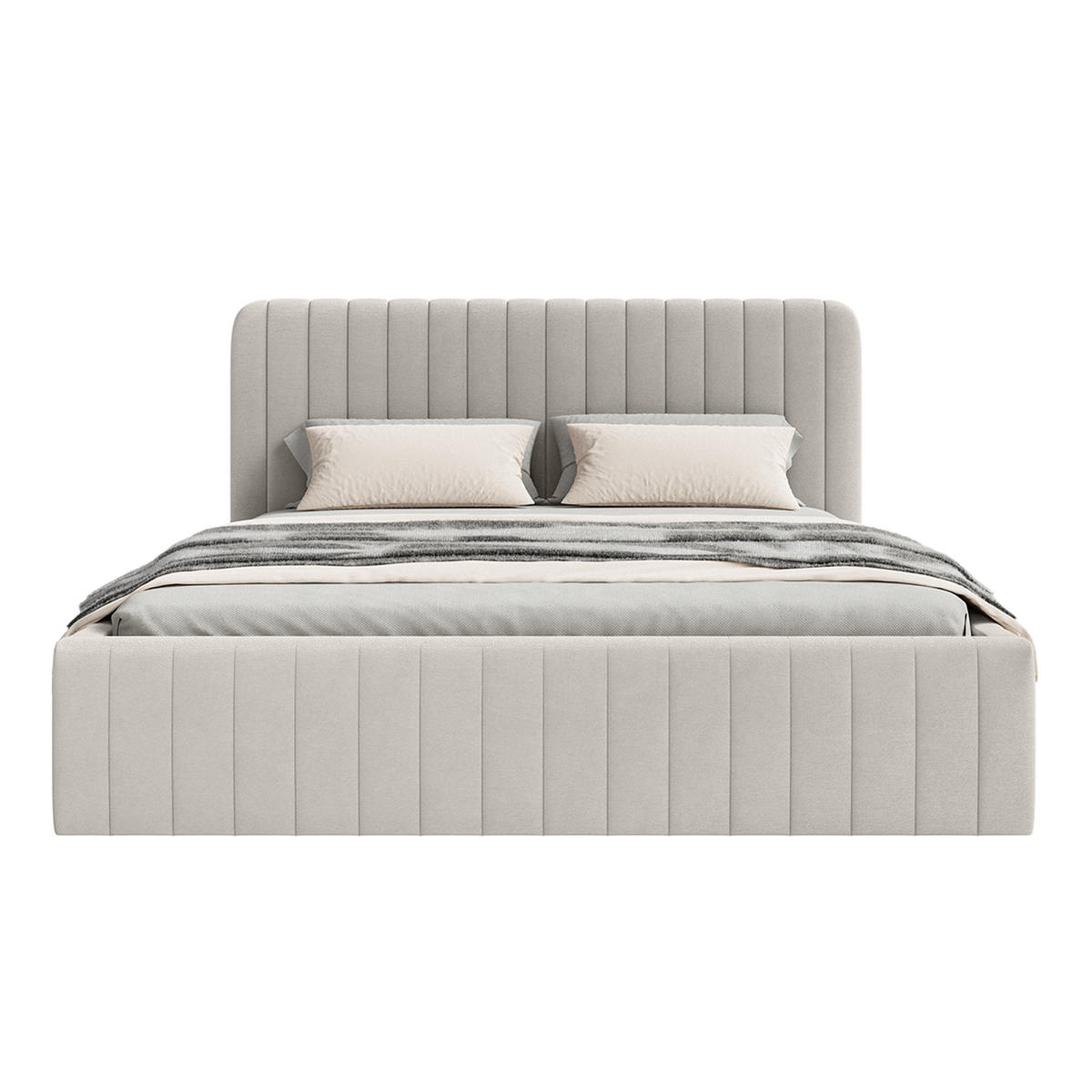 POLSTERBETT Orasi 180x200 cm, Hellgrau - Hellgrau, Textil (200/180cm) - Fedve