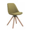 DREHSTUHL Stoff grün - Eukalyptusholzfarben/Grün, Holz/Textil (48/84/56cm) - CLP