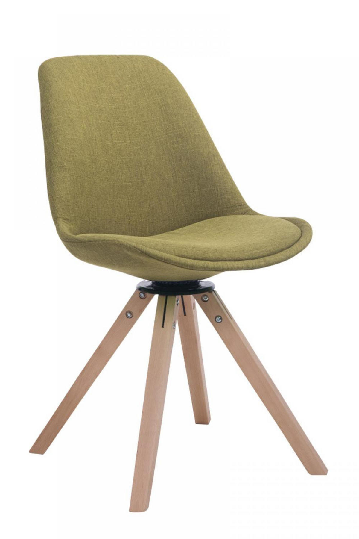 DREHSTUHL Stoff grün - Eukalyptusholzfarben/Grün, Holz/Textil (48/84/56cm) - CLP