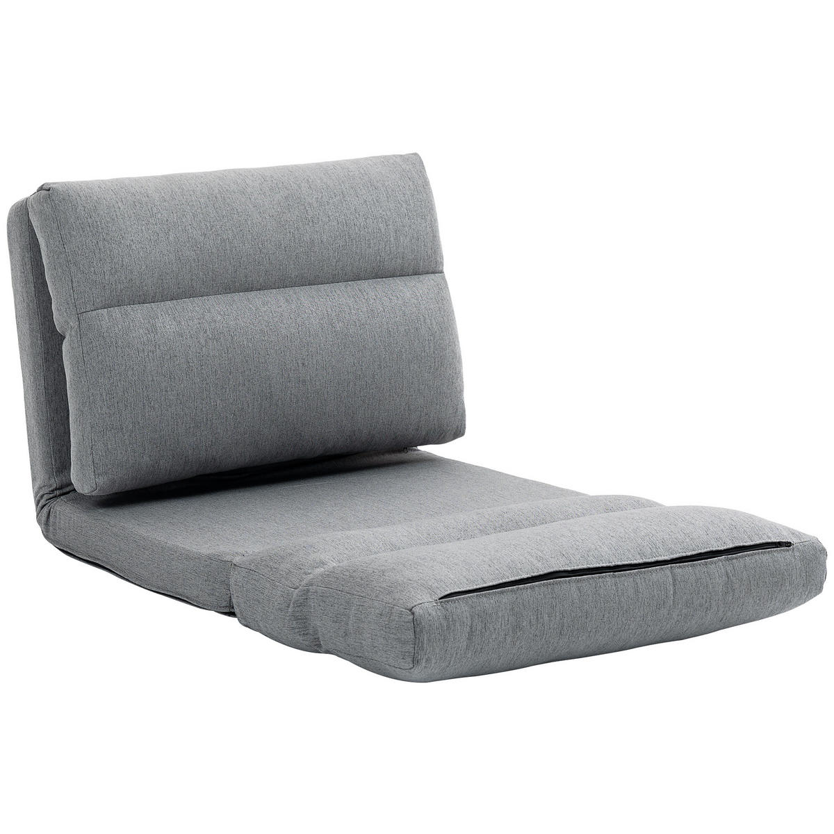 SITZSACK DE-06536 Mit Bettfunktion, neigbare Lehne, klappbar, bis 120 kg Grau - Grau, Textil/Metall (72/56/70cm) - ComfortXL