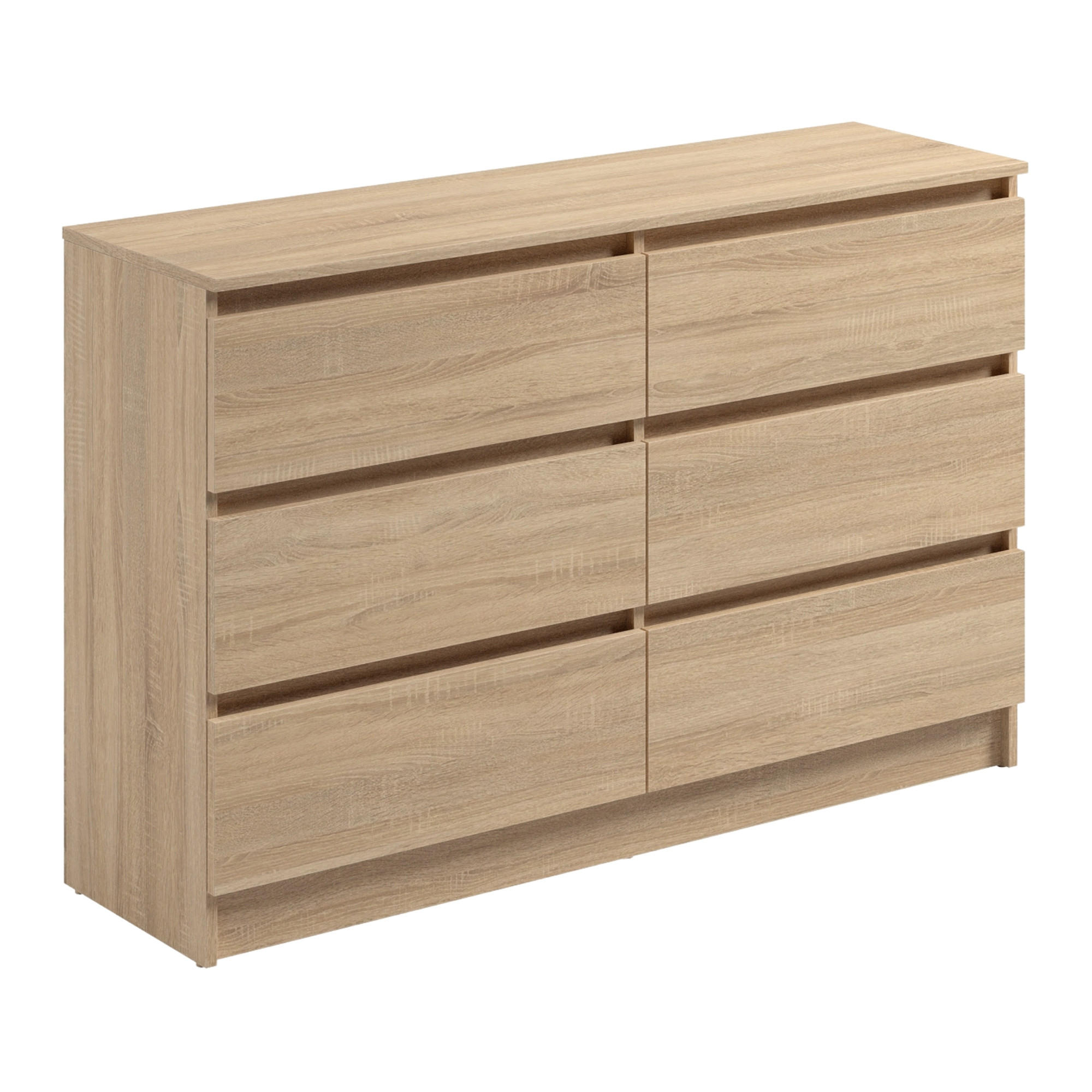 Home Collective KOMODA se 6 zásuvkami, šířka 120 cm, v barvě Sonoma