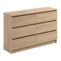 KOMMODE mit 6 Schubladen 120 cm breit in Sonoma - Sonoma Eiche, Holzwerkstoff (120/78/35cm) - Home Collective