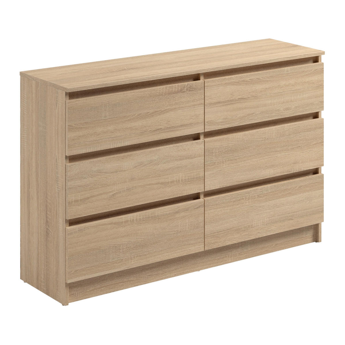 KOMMODE mit 6 Schubladen 120 cm breit in Sonoma - Sonoma Eiche, Holzwerkstoff (120/78/35cm) - Home Collective