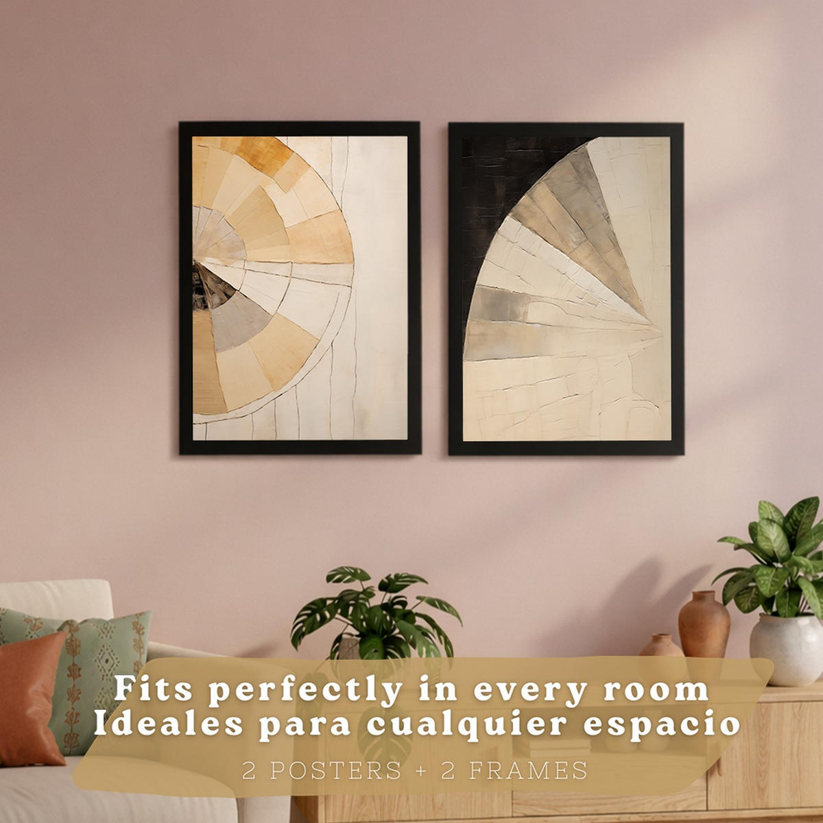 PLAKAT Sada 2 Black Abstract A3 Černý rám - černá, papír (29.7/1/42cm) - Nacnic