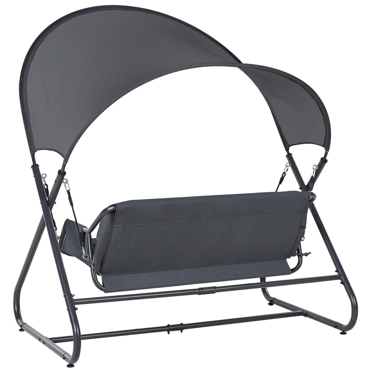 HOLLYWOODSCHAUKEL Grau Solagna - Grau, Metall (168/187/113cm) - Beliani