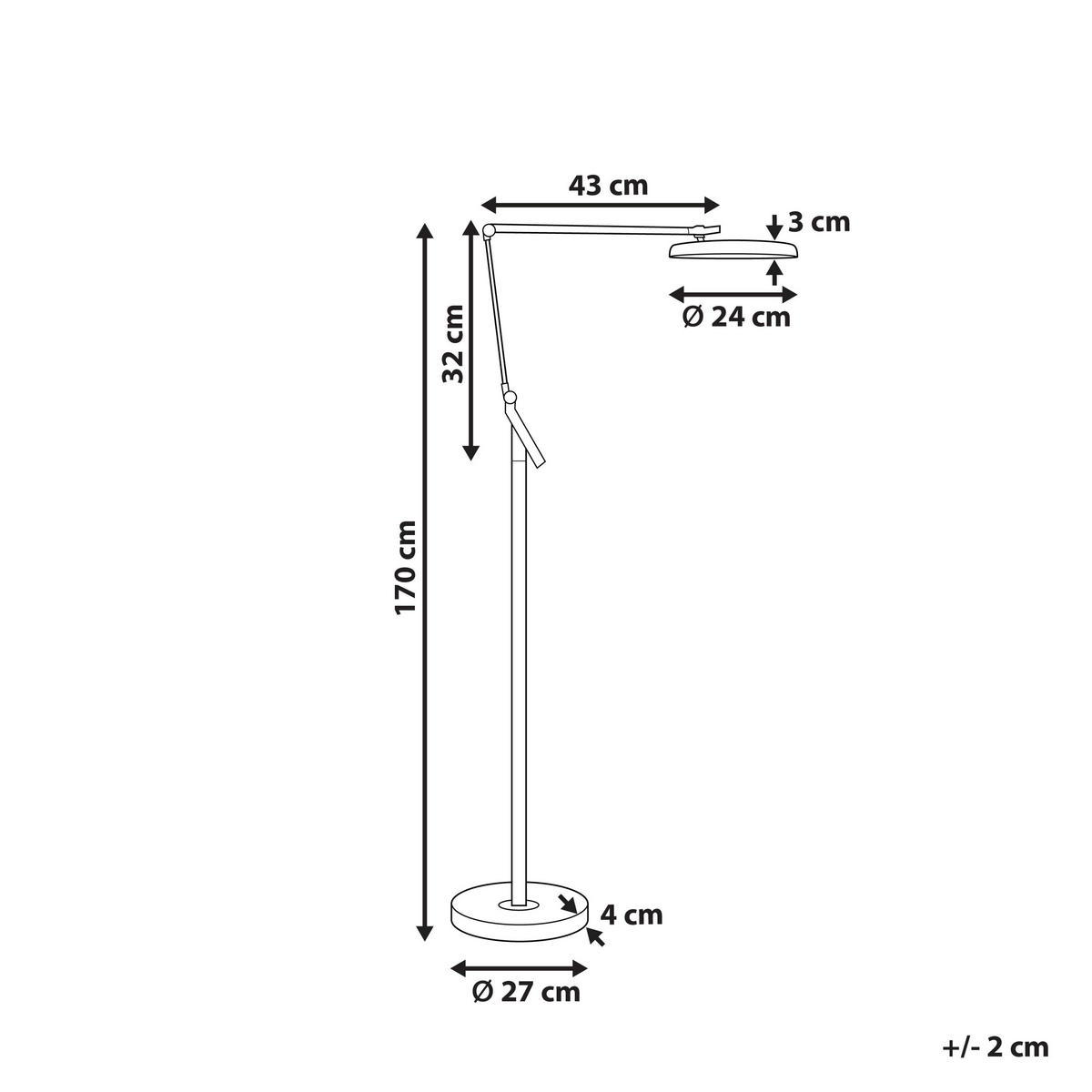 STEHLAMPE Carina 27/63/170 cm - Grau, Kunststoff (27/27/170cm) - Beliani