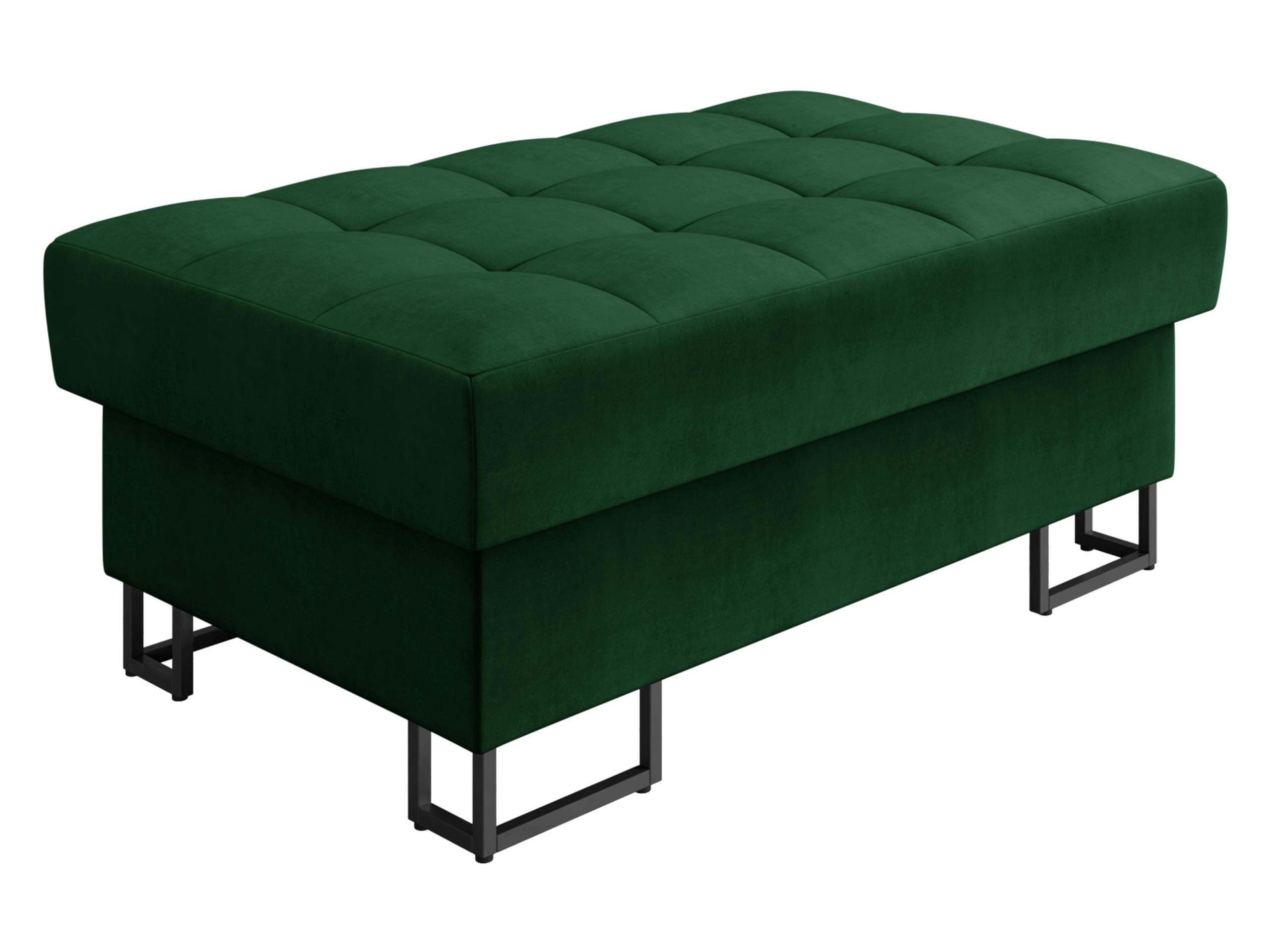 POLSTERHOCKER Laris - Smaragdgrün/Schwarz, Holz/Textil (106/44/67cm) - MIRJAN24