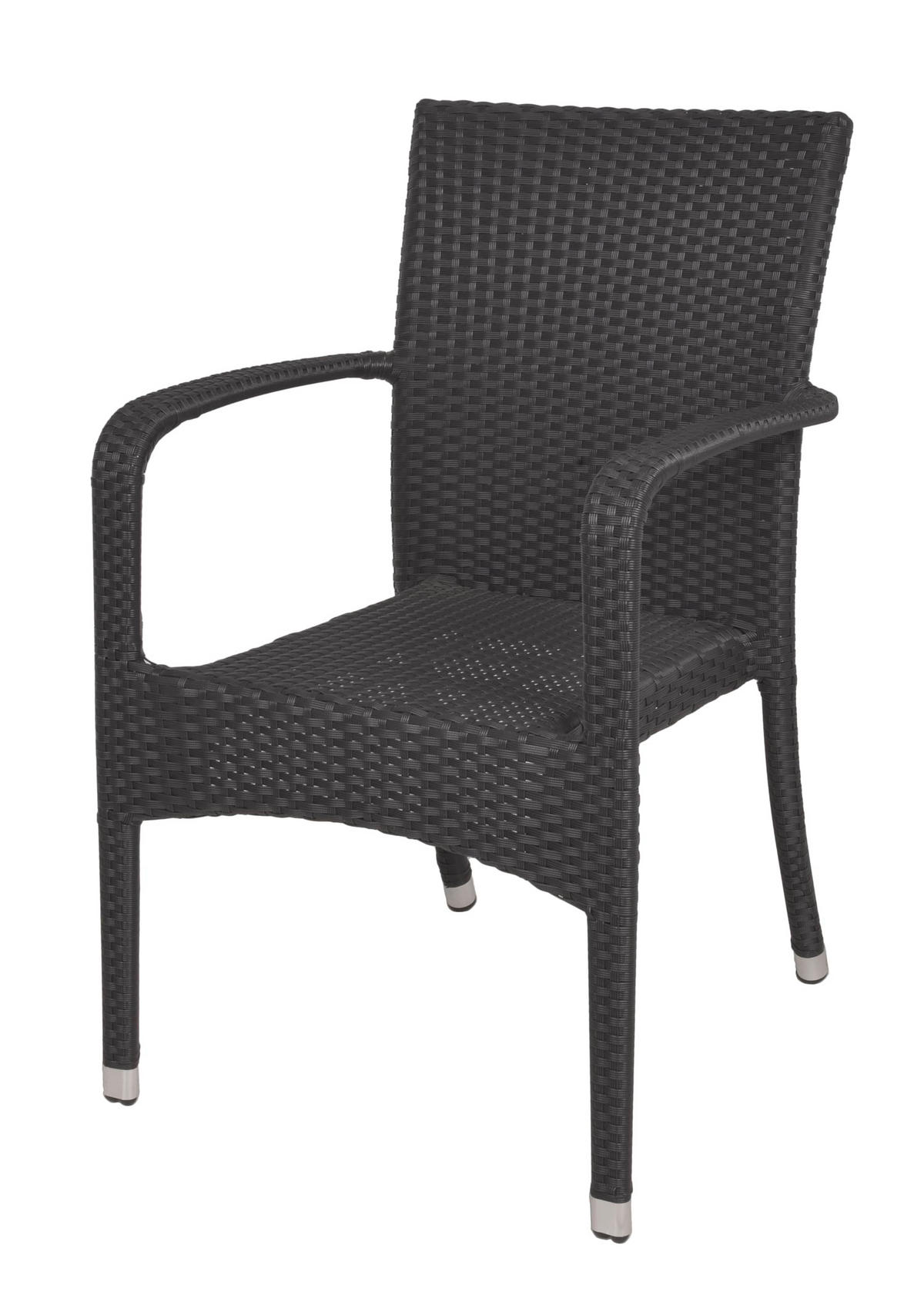 GARTENSTUHL 2er Set Clara Stapelstuhl - Schwarz, Kunststoff (57/87/55cm) - DELUKE