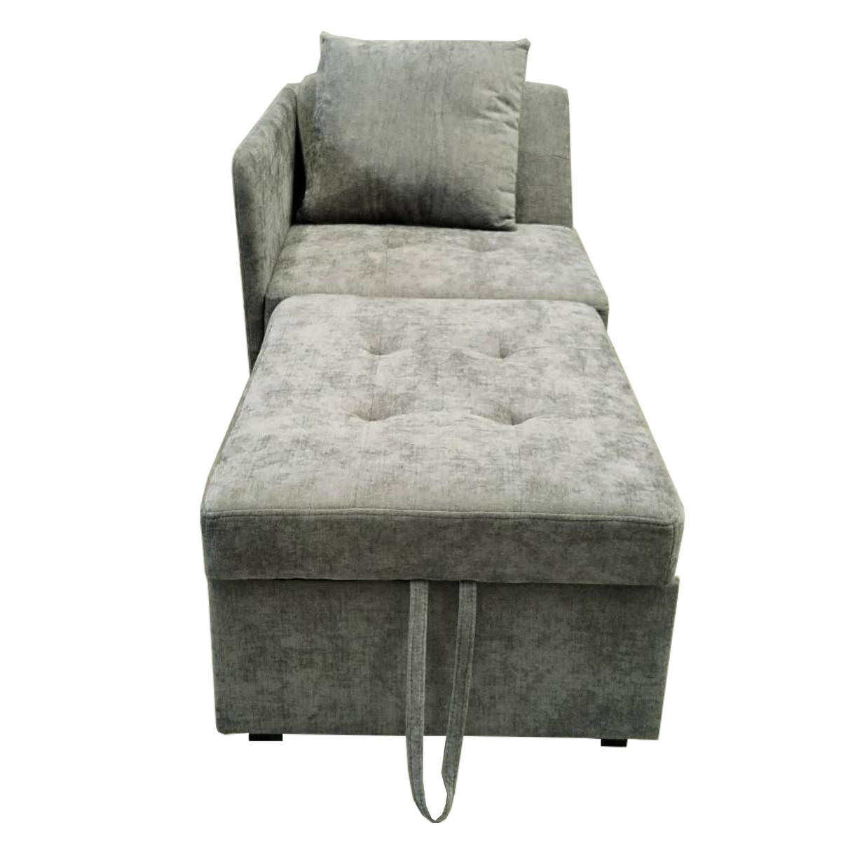 SCHLAFSOFA 3-in-1 177 x 68 cm Leinen Grau - Grau, Metall (68/65/177cm) - Meubliv