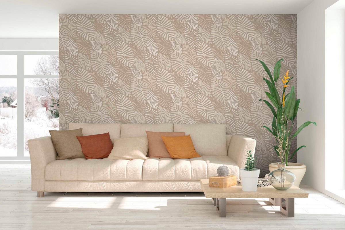 TAPETE Blätter 53 cm x 10 m - Beige, Papier (53/1000cm) - Sanders & Sanders