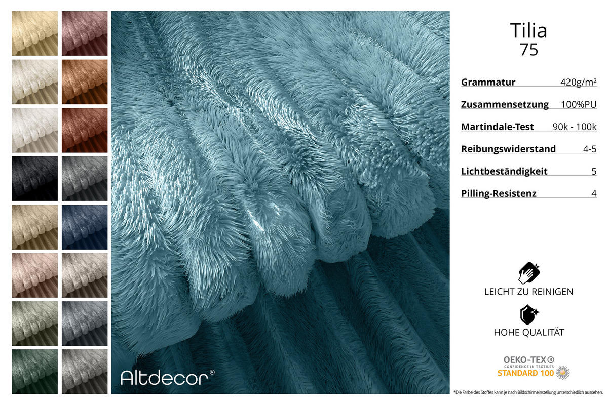 BOXBETT mit Matratze H4 und Lattenrost - TOLO-Z - 200x200 Cord - Blau - Blau, Holzwerkstoff (200/200cm) - ALTDECOR