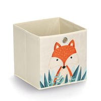 AUFBEWAHRUNGSBOX Fuchs, Vlies - Beige - Beige/Orange, Textil (28/28cm) - Zeller Present