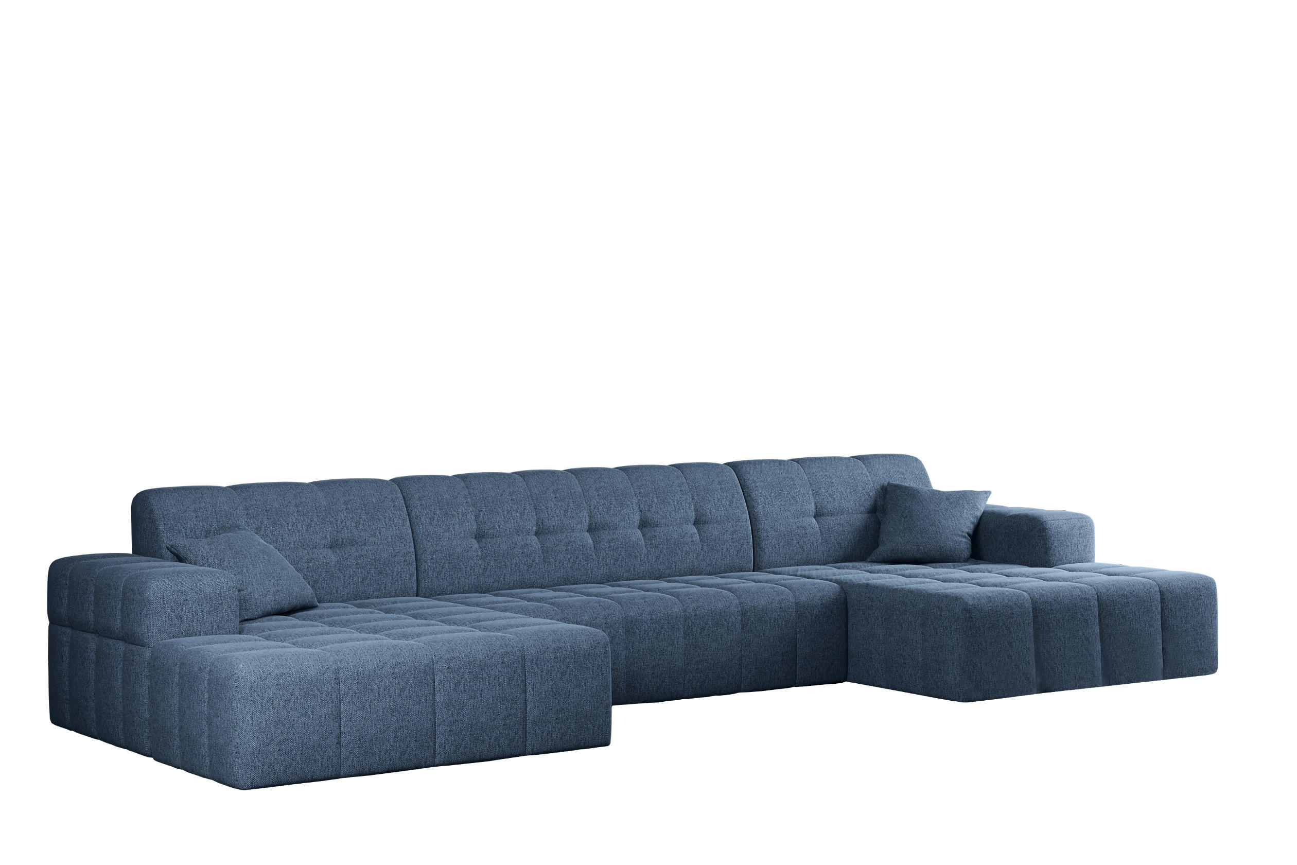ECKSOFA U-form Wohnzimmer NIMES Stoff VERITA Marineblau - Blau, Holz/Textil (350/168cm) - Kaiser Möbel